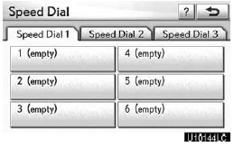 4. Touch the touch−screen button you want to register in.