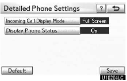 1. Touch “Display Phone Status”.