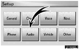 2. Touch “Audio” on “Setup” screen.