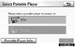 4. Select desired portable player and then touch “OK”.