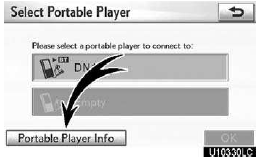 Select the desired portable player and then touch “Portable Player Info”.