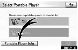 1. Touch “Portable Player Info” on “Select Portable Player” screen.