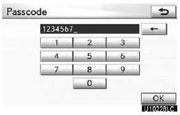 2. Enter the new 4−8 digits passcode and touch “OK”.