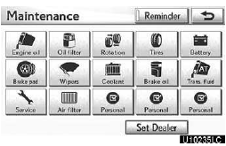 Setting maintenance information (See page 396.)