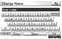 2. Enter the name using the alphanumeric keys. Up to 32 characters can