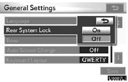 4. Select “On” or “Off” and then touch “Save”.