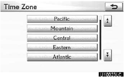 4. Touch the desired time zone.