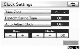 Hours “+”, “–”: Touch “+” to set the time forward one hour and “–” to set the