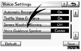 3. Touch “Voice Guidance Speaker”.