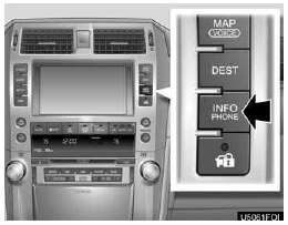 1. Push the “INFO/PHONE” button.