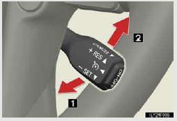 1. Pulling the lever toward you cancels the constant speed control.