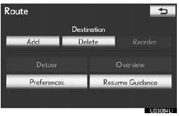 ● The map screen, with the current position