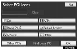 ● A screen with a limited choice of Points of
