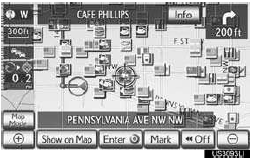 • The map will shift so that the icon is