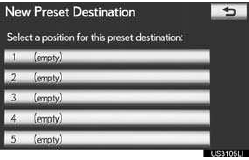 • When registration of a preset