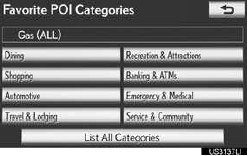 • If the desired POI category is not on
