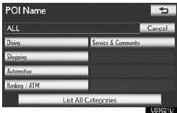●  If the desired POI category is on the