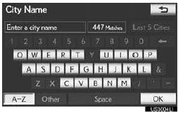 3 Touch the screen button of the desired