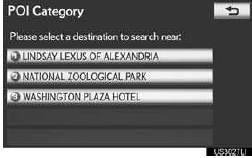 ●  The search point is set and the “POI Cate-