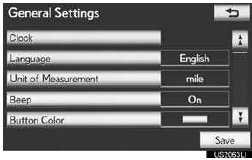 4 Touch the desired screen button color.