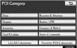 ●  If the desired POI category is not on the
