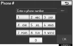 5 After inputting a phone number, touch