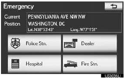 ● The selected emergency category is dis-
