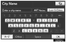 2 Touch the screen button of the desired