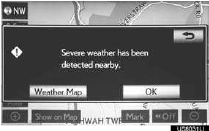 “Weather Map”: When this screen button is