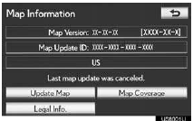 ●The “Map Data Coverage” screen will be