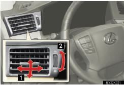 1 Direct air flow to the left or