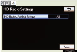 Touch “HD Radio/Analog Set-