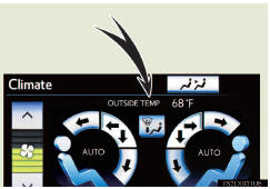 - The outside temperature is displayed when