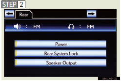 B15D0 MOST Communication Malfunction - Lexus 22 Touch the “Rear” tab on the