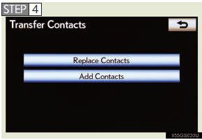 Touch “Replace Contacts” or
