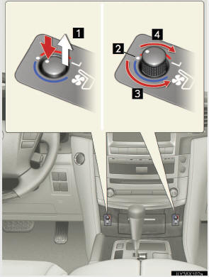 1 Press the knob to release it.