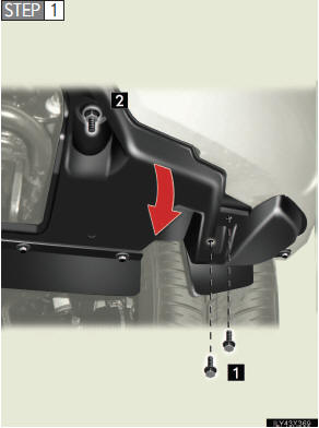 Remove the fender liner bolts,