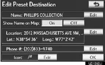 Registration of preset destinations is complete.