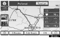 Routes other than the one recommended