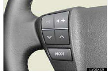 “MODE”: Turns the audio system on/off, or