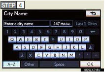 4 Input a city name and touch “OK”.