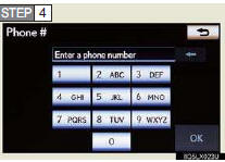 4 Input a telephone number and touch “OK”.