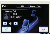 1 When a call is received, this screen is dis-