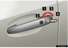 Using the mechanical key  in order to perform the fol-