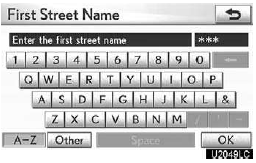 4. Input the name of the first intersecting street which are located near