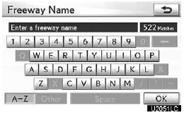 4. To input a freeway name.