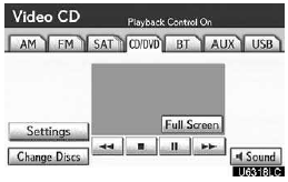 Touch “CD/DVD” tab to display this screen. When you touch “Wide” on “Settings”