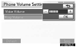 2. Touch “–” or “+” to adjust the voice volume.