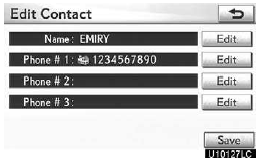 3. Touch “Edit” for the desired name or number.