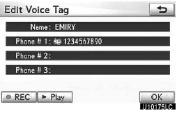 4. Touch “ Play” to play the voice tag.